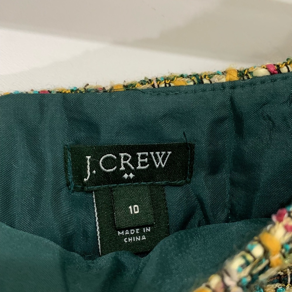 J.Crew Green Tweed Miniskirt - Picture 6 of 7